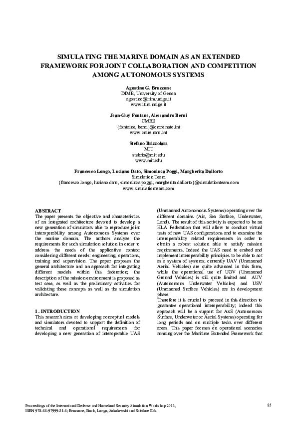 PDF) Simulating the marine domain as an extended framework for ...